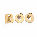 Plain Wooden BOO With Spider Web Cutout DIY Craft Halloween Embellishment