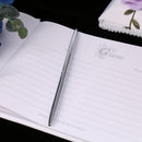 White Satin Purple Floral Wedding Guest Book Signature Book Supplies