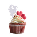 20 Pieces Spooky Halloween Favours Cake Toppers Cupcake Decor for Fancy Dress Party Silver
