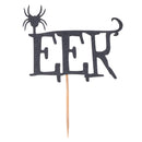 Pack of 20 Horror EEK Spider Cake Topper Halloween Party Cupcake Picks Party Favors Black