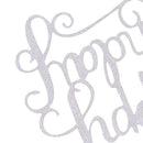 Pieces of 20 Glitter Happy Birthday Cupcake Topper Celebrative Party Cake Centerpieces Silver