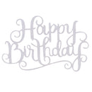 Pieces of 20 Glitter Happy Birthday Cupcake Topper Celebrative Party Cake Centerpieces Silver