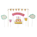 7/set Cute Kids Children's Birthday Cake Topper Banners Cloud Picks Decorating Supplies