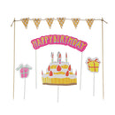 7/set Cute Kids Children's Birthday Cake Topper Banners Cloud Picks Decorating Supplies