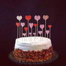 16x Love Heart Cupcake Topper Wedding Engagement Birthday Party Cake Sticks