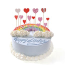 16x Love Heart Cupcake Topper Wedding Engagement Birthday Party Cake Sticks
