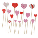 16x Love Heart Cupcake Topper Wedding Engagement Birthday Party Cake Sticks
