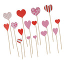 16x Love Heart Cupcake Topper Wedding Engagement Birthday Party Cake Sticks