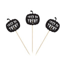 20pcs Halloween Pumpkin Trick Or Treat Cupcake Picks Hallowmas Party Decor
