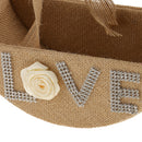 Rustic Retro Brown Burlap Hessian Bow Flower Girl Basket Wedding Engagement Party Ceremony Petals Decorations