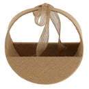 Rustic Retro Brown Burlap Hessian Bow Flower Girl Basket Wedding Engagement Party Ceremony Petals Decorations