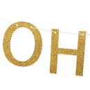 Glitter "Oh Baby " Gold Letters Bunting Banner Baby Shower Kids Children Birthday Christening Hanging Garland Party Supplies