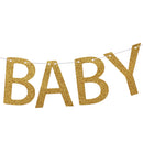 Glitter "Oh Baby " Gold Letters Bunting Banner Baby Shower Kids Children Birthday Christening Hanging Garland Party Supplies