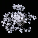 Silver Plated Pearls Gypsophila Style Hair Clip Comb Wedding Prom Headpiece