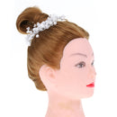 Silver Plated Pearls Gypsophila Style Hair Clip Comb Wedding Prom Headpiece