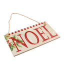 Merry Christmas Rectangle Noel Letters Wooden Plaque Board Xmas Holiday Home Hanging Sign