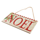 Merry Christmas Rectangle Noel Letters Wooden Plaque Board Xmas Holiday Home Hanging Sign