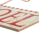 Merry Christmas Rectangle Noel Letters Wooden Plaque Board Xmas Holiday Home Hanging Sign