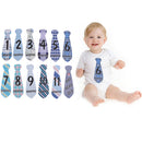 Cute Baby Monthly Necktie Sticker Party Baby Shower Photo Prop Months 1-12