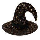 Halloween Witch Hat with Diamante Buckle Adult Costume Fancy Dress Black