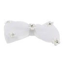 6pcs Handmade White Bowknot Rhinestone Flower DIY Craft Wedding Party Decor