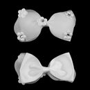 6pcs Handmade White Bowknot Rhinestone Flower DIY Craft Wedding Party Decor