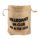 6pcs Retro Festival Willkommen Bags Burlap Natural Linen Jute Drawstring Gift Favour Xmas Wedding Candy Gift Bags 18 cm