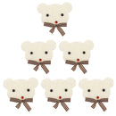 6 Pieces Lovely Beige Bear DIY Craft Costume Embellishments Wedding Baby Shower Decoration
