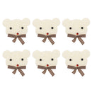 6 Pieces Lovely Beige Bear DIY Craft Costume Embellishments Wedding Baby Shower Decoration