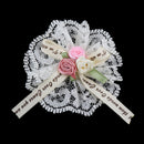 Rustic Hollow Flower Rosettes Burlap Rose with Lace for Wedding Xmas DIY Crafts