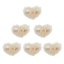 Pack of 6 Heart Fabric Applique Trim Flower Patch Gift Clothes Transfer DIY Craft