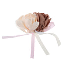6pcs Handmade Artficial Flowers With Ribbon DIY Craft Wedding Party Decor