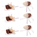 6pcs Handmade Artficial Flowers With Ribbon DIY Craft Wedding Party Decor