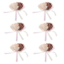6pcs Handmade Artficial Flowers With Ribbon DIY Craft Wedding Party Decor