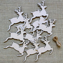 Pieces of 10 Rustic Blank Deer Wooden Pieces Gift Tags Xmas Tree Pendents DIY Craft