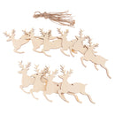 Pieces of 10 Rustic Blank Deer Wooden Pieces Gift Tags Xmas Tree Pendents DIY Craft