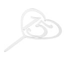 Silver Acrylic Number 15 Heart Cake Topper 15th Birthday Anniversary DÃ©cor