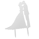 Sliver Wedding Engagement Bride & Groom Acrylic Wedding Cake Toppers