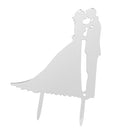 Sliver Wedding Engagement Bride & Groom Acrylic Wedding Cake Toppers