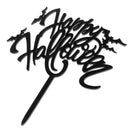 Acrylic Happy Halloween Bat Cake Toppers Halloween Party Decoration Black