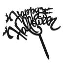 Acrylic Happy Halloween Bat Cake Toppers Halloween Party Decoration Black