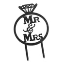 Unique Diamond Ring Mr Mrs Silhouette Cake Topper Wedding Anniversary Party Black Acrylic Cake Decoration