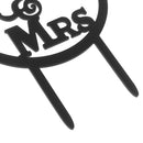 Unique Diamond Ring Mr Mrs Silhouette Cake Topper Wedding Anniversary Party Black Acrylic Cake Decoration