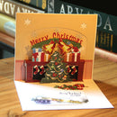 Holiday Greeting Card Xmas Tree Gift Boxes Bells 3D Pop Up Blessing Thanks Paper Card Merry Christmas New Year