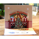 Holiday Greeting Card Xmas Tree Gift Boxes Bells 3D Pop Up Blessing Thanks Paper Card Merry Christmas New Year