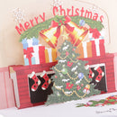Holiday Greeting Card Xmas Tree Gift Boxes Bells 3D Pop Up Blessing Thanks Paper Card Merry Christmas New Year