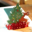Christmas Tree Deer 3D Pop Up Invitation Greeting Cards Christmas Party Gift