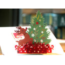 Christmas Tree Deer 3D Pop Up Invitation Greeting Cards Christmas Party Gift