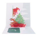 Christmas Tree Deer 3D Pop Up Invitation Greeting Cards Christmas Party Gift