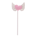 5x Wings with Heart Cake Toppers for Princess Kids Birthday Cake Decoration 3x5cm